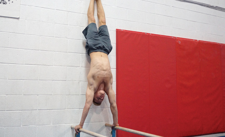 Wall Handstand Push-Up End