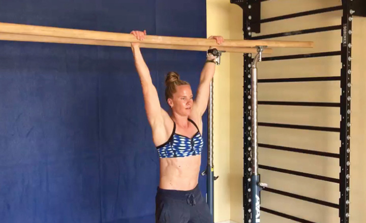 Wide Grip Behind the Neck Pull-Up Beginning