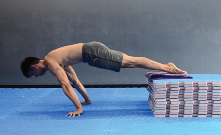 Elevated Planche Lean Bounce Beginning