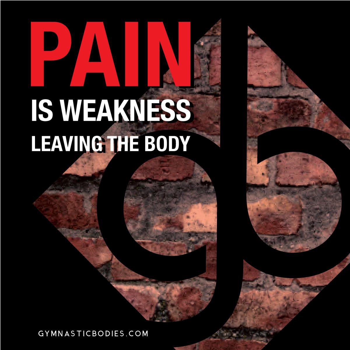 Pain is Weakness Leaving...