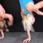 GymnasticBodies female athletes demonstrate handstand strength and control with handstand runs.