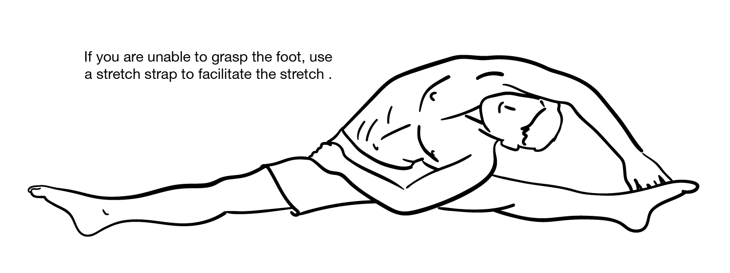 Pancake Stretch, Seated, Side Bend, Weight Overhead 